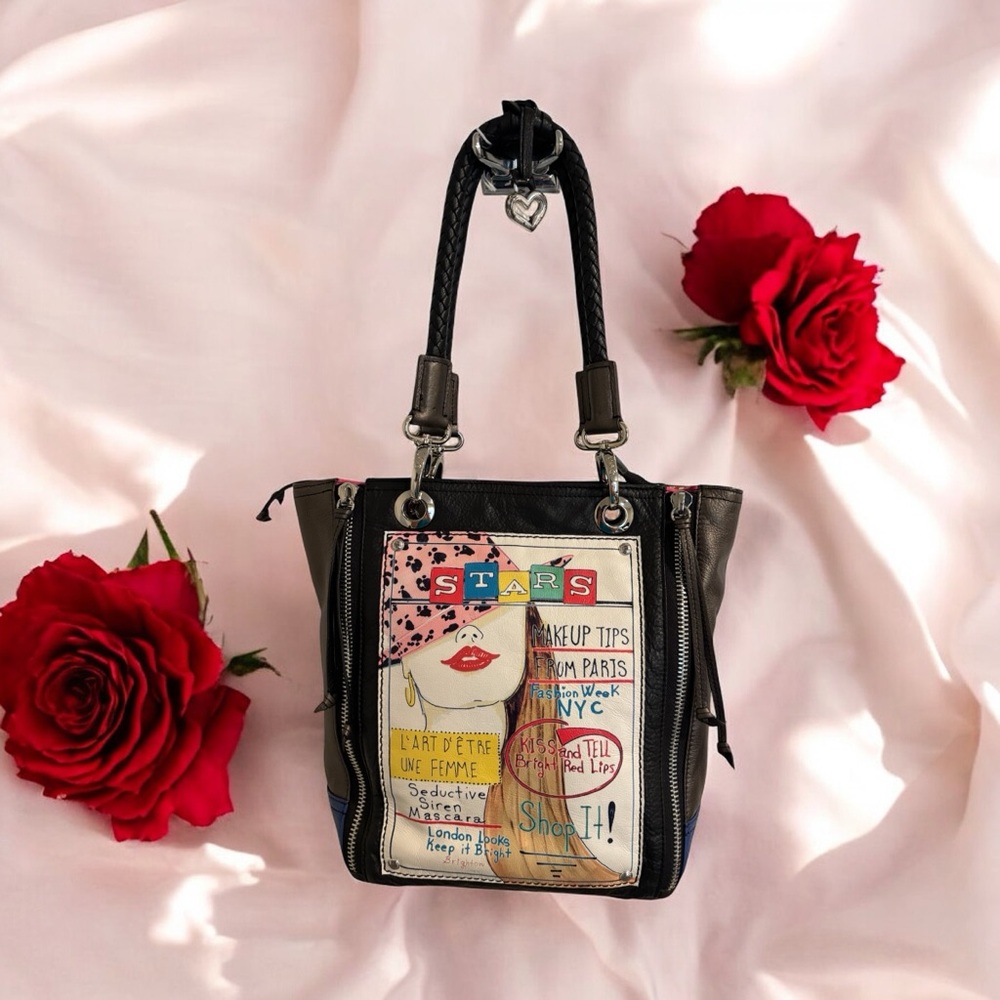 Brighton Black and Multicolor Graphic Tote